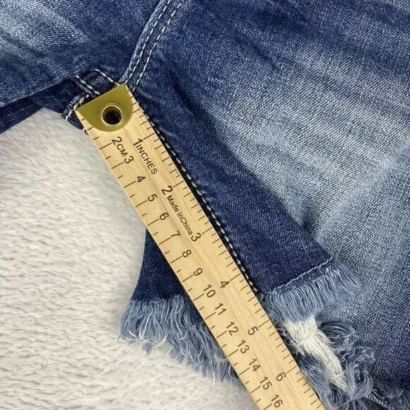 Miss Me Jean Shorts Womens Heaven Mid Short Cut Off Blue‎ Size 28 - Picture 6 of 12